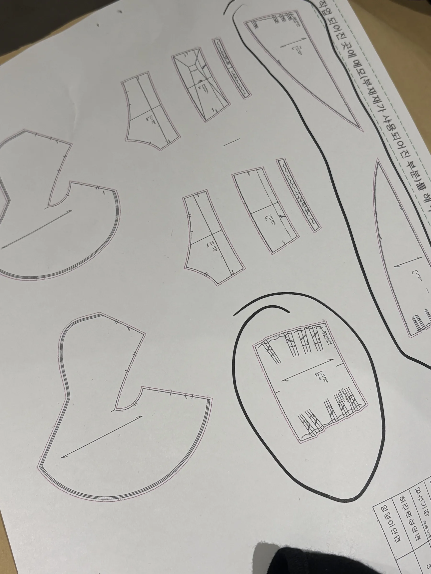 Pattern drafting by hand