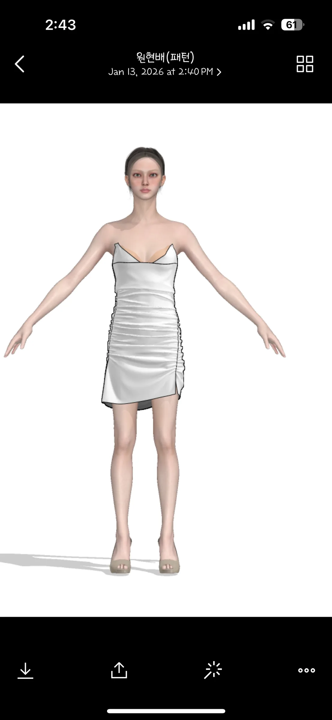 Digital 3D fitting of a stage dress before the first cut
