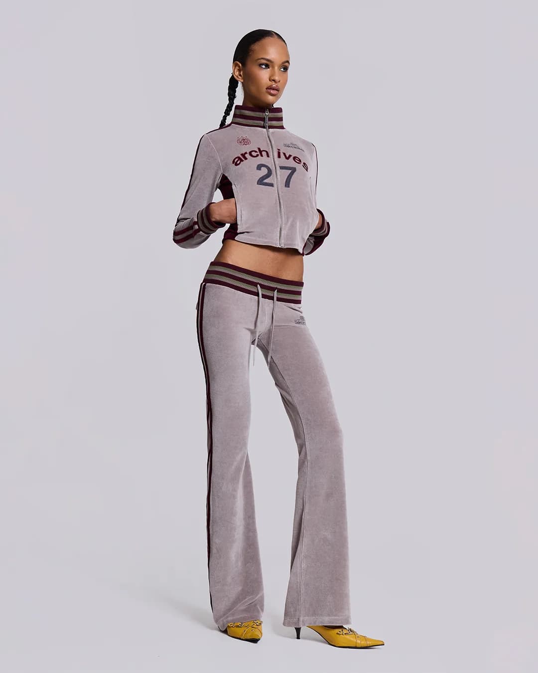 Jaded London × 2000Archives — low-rise velour tracksuit