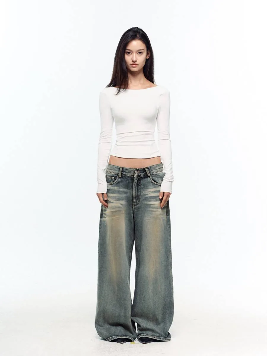 Devon wide jean · ash blue